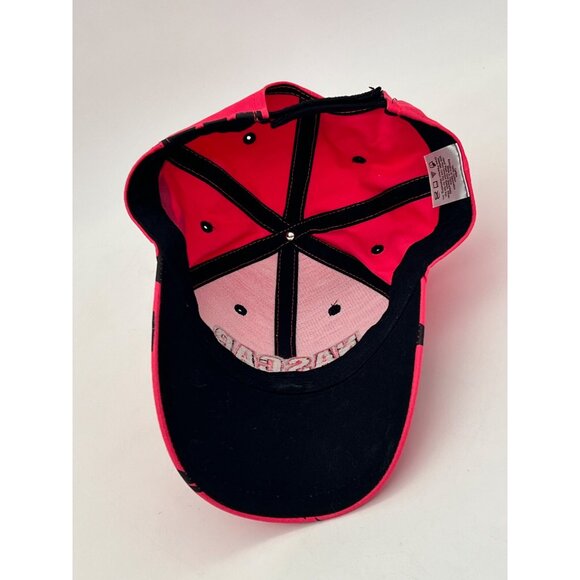 NASCAR Pink Cotton Cap Hat With Black Checkered Flag Design & Adjustable Strap - Picture 11 of 13